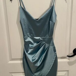 Windsor Blue Satin Dress